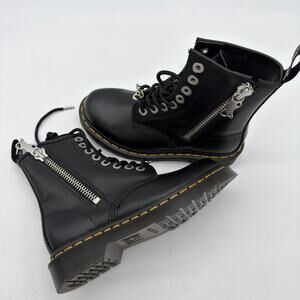 Dr. Martens 1460 Zip Smooth Leather Grunge Edgy LaceUp Black Boot NWOB UK 3 US 5
